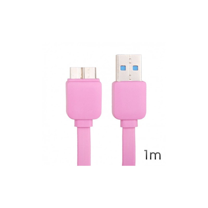 CABLE USB 3.0 PLANO ROSA 1M CROMAD