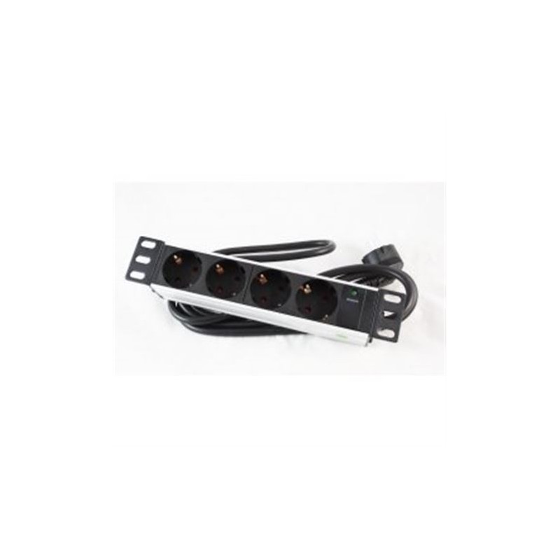 REGLETA PDU RACK 10" 4 TOMAS ALUMINIO