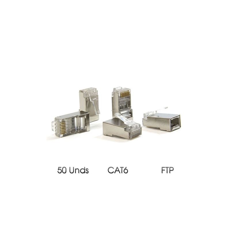 PAQUETE 50 CONECTORES RJ45 CAT6 FTP...
