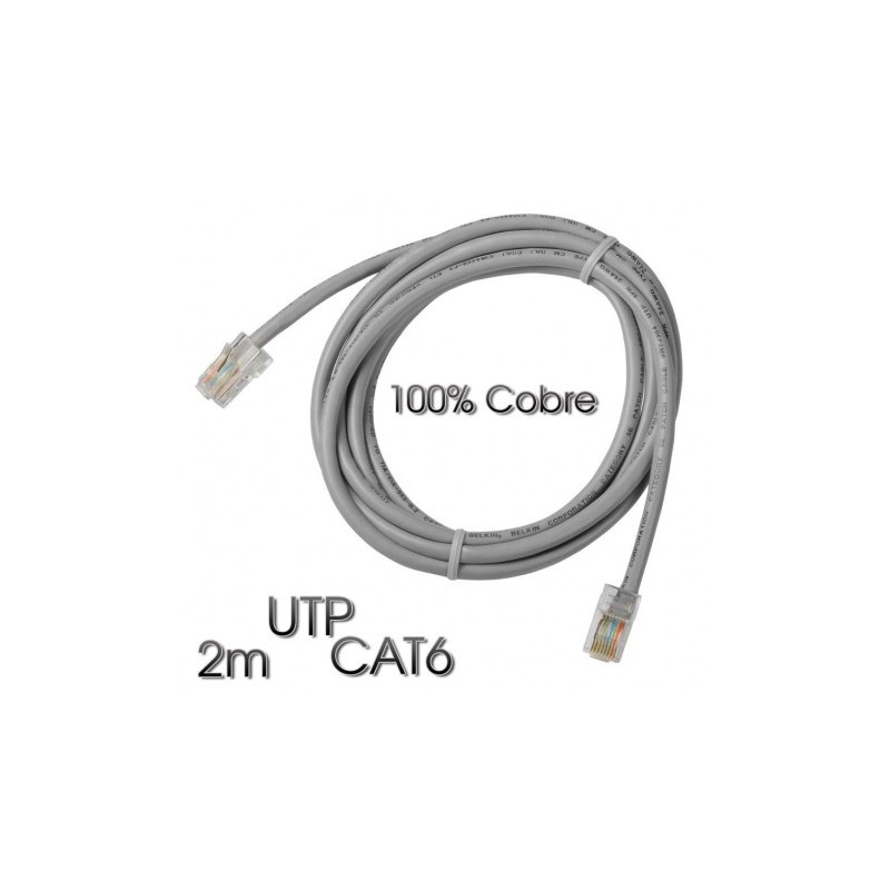 CABLE DE RED UTP CAT 6 2M GRIS CLARO...