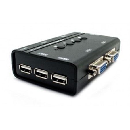 CONMUTADOR KVM4 USB/VGA SWITCH 4 PUERTOS + CABLES BIWOND