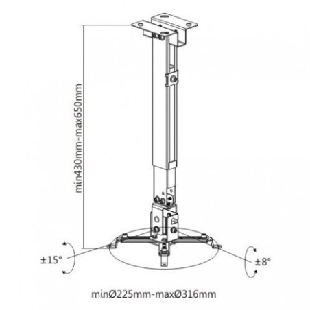 SOPORTE TECHO / PARED PROYECTOR EXTENSIBLE CROMAD