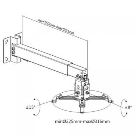SOPORTE TECHO / PARED PROYECTOR EXTENSIBLE CROMAD
