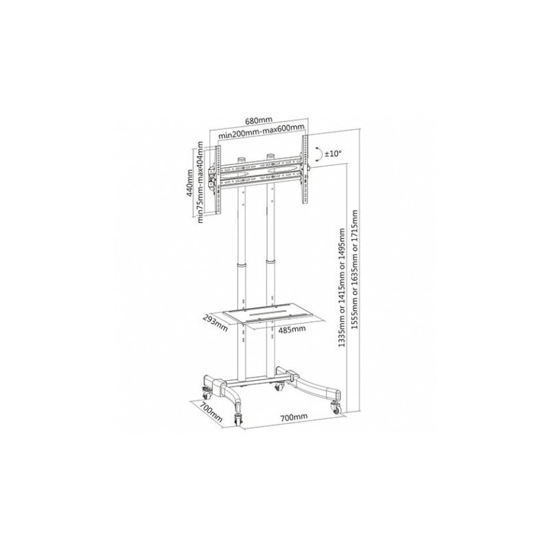 SOPORTE DE SUELO TV 37" - 70" CROMAD