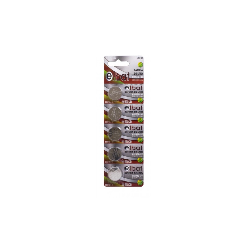 PACK 5 PCS PILAS LITIO CR2032 ELBAT