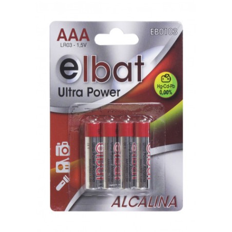 PACK 4 PCS PILAS ALCALINAS LR03/AAA ELBAT