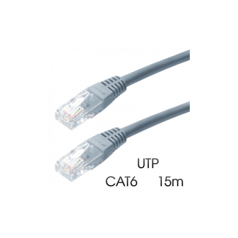 CABLE DE RED UTP CAT 6 15M GRIS CLARO...