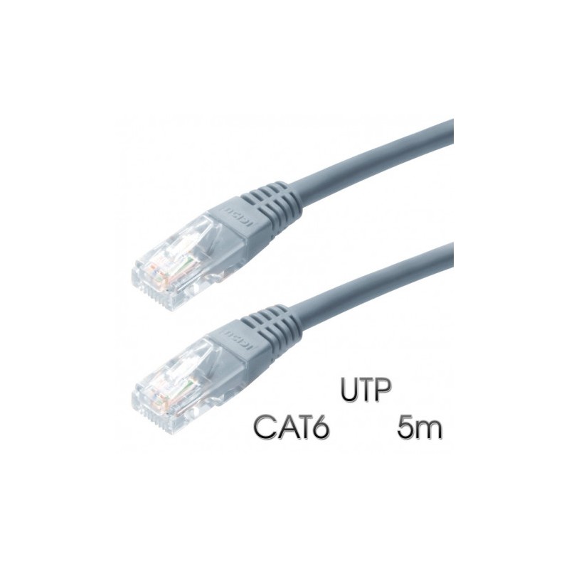 CABLE DE RED UTP CAT 6 5M GRIS CLARO...