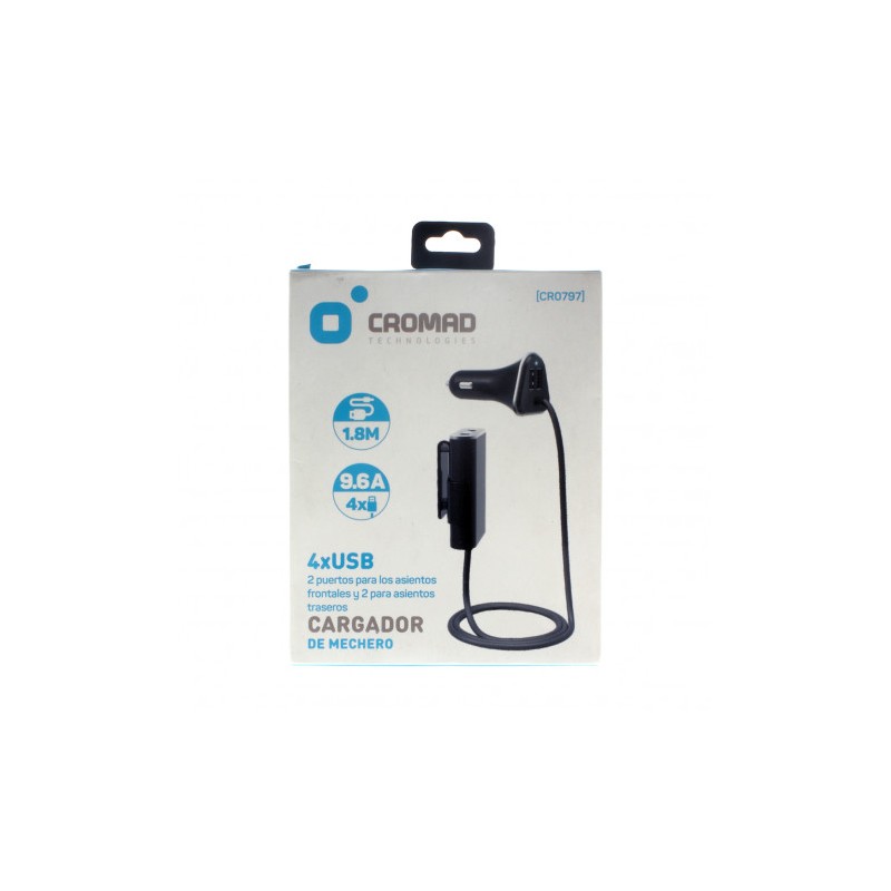 CARGADOR DE MECHERO 9.6A 4 X USB...