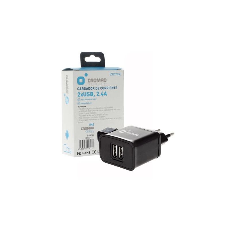 CARGADOR DE CORRIENTE 2.4A 2 X USB...