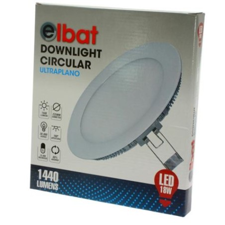 DOWNLIGHT EMPOTRAR ULTRAPLANO LED LUZ FRIA 18W ELBAT