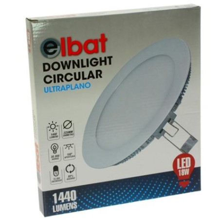 DOWNLIGHT EMPOTRAR ULTRAPLANO LED LUZ FRIA 18W ELBAT