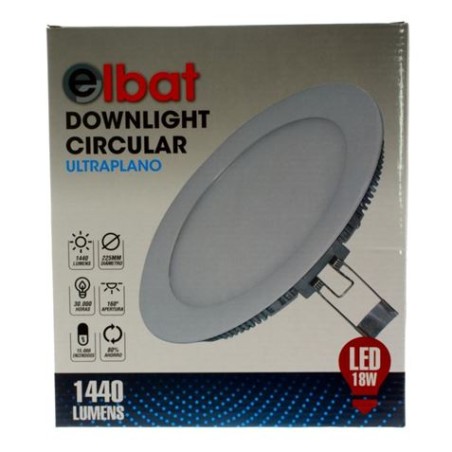 DOWNLIGHT EMPOTRAR ULTRAPLANO LED LUZ FRIA 18W ELBAT