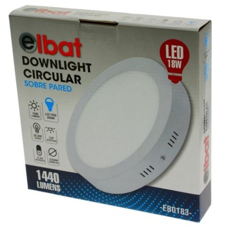 DOWNLIGHT CIRCULAR SOBRE PARED LED 18W LUZ FRIA ELBAT