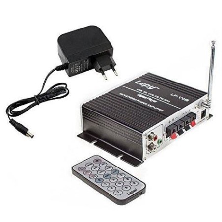 AMPLIFICADOR DIGITAL ESTÉREO HI-FI PORTÁTIL CON USB/SD/FM/MP3 LEPY