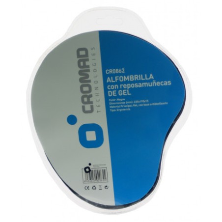 ALFOMBRILLA CON REPOSAMUÑECAS GEL NEGRO CROMAD