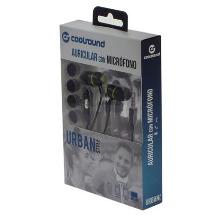 AURICULAR + MICRÓFONO URBAN MIC VERDE COOLSOUND