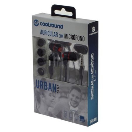 AURICULAR + MICRÓFONO URBAN MIC ROJO COOLSOUND