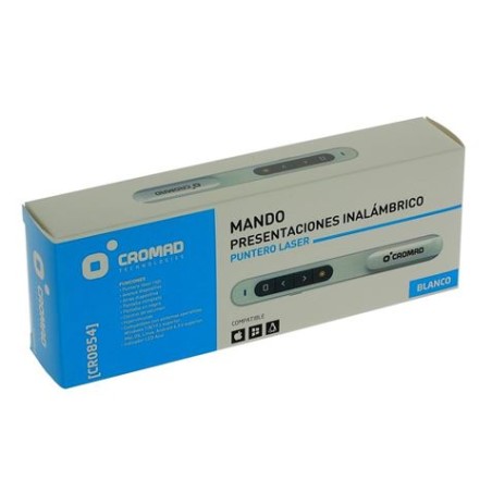 MANDO PRESENTACIONES INALAMBRICO PUNTERO LASER BLANCO CROMAD