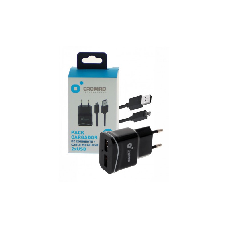 PACK CARGADOR CORRIENTE 2.1A + CABLE...