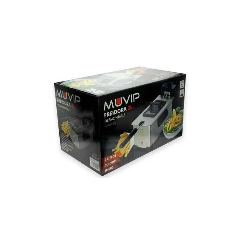 FREIDORA 3 LITROS INOXIDABLE 2000W...