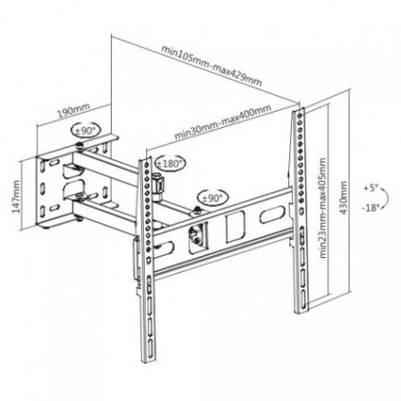 SOPORTE CON BRAZO TV LED, LCD 32"-65" CROMAD