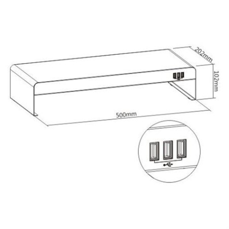 SOPORTE DE MESA ELEVADOR PARA MONITOR + HUB USB CROMAD