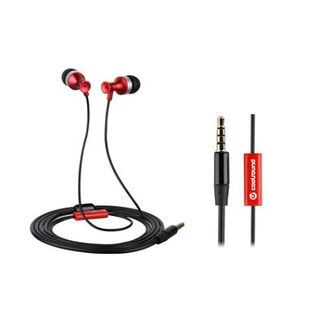 AURICULAR + MICROFONO POWERBASS ROJO COOLSOUND