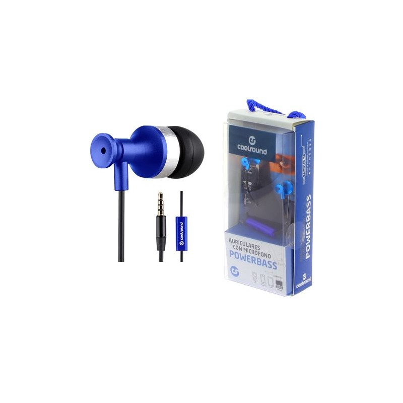 AURICULAR + MICROFONO POWERBASS AZUL...