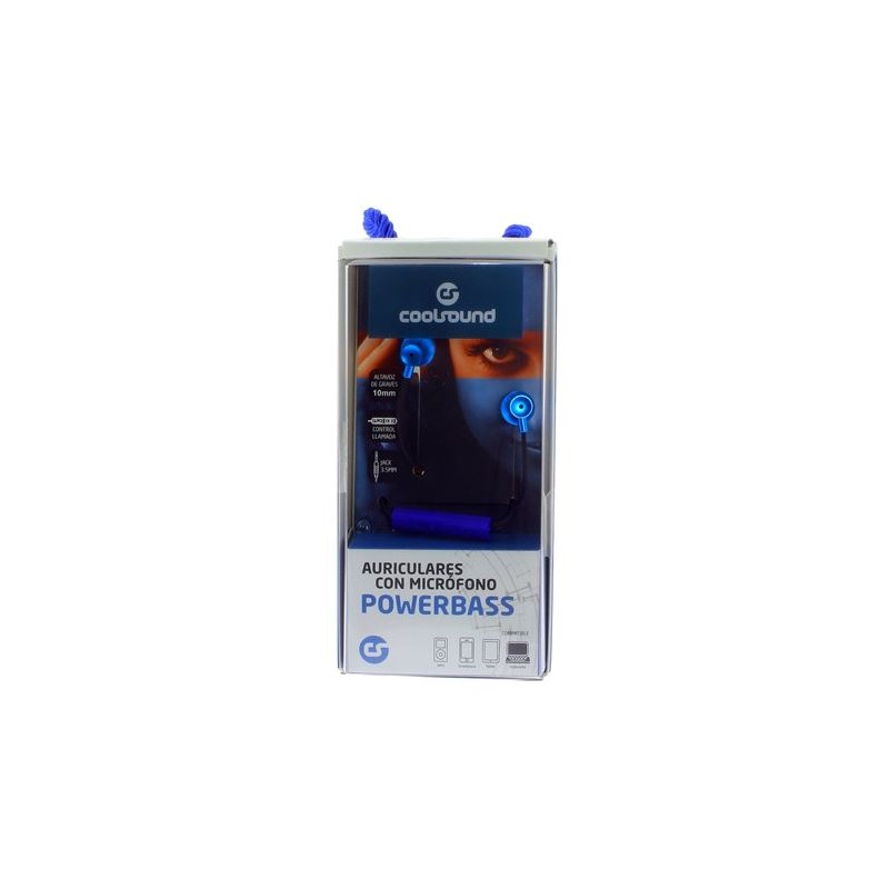 AURICULAR + MICROFONO POWERBASS AZUL...