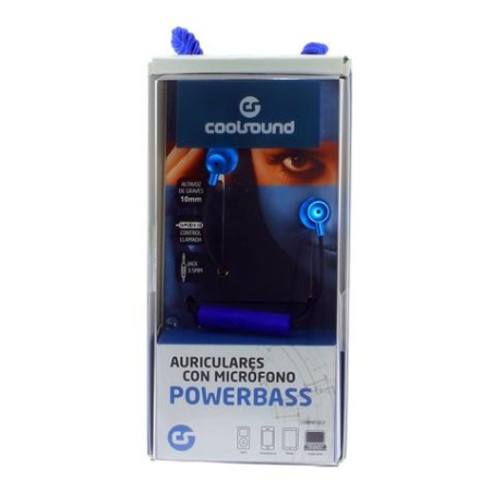 AURICULAR + MICROFONO POWERBASS AZUL COOLSOUND