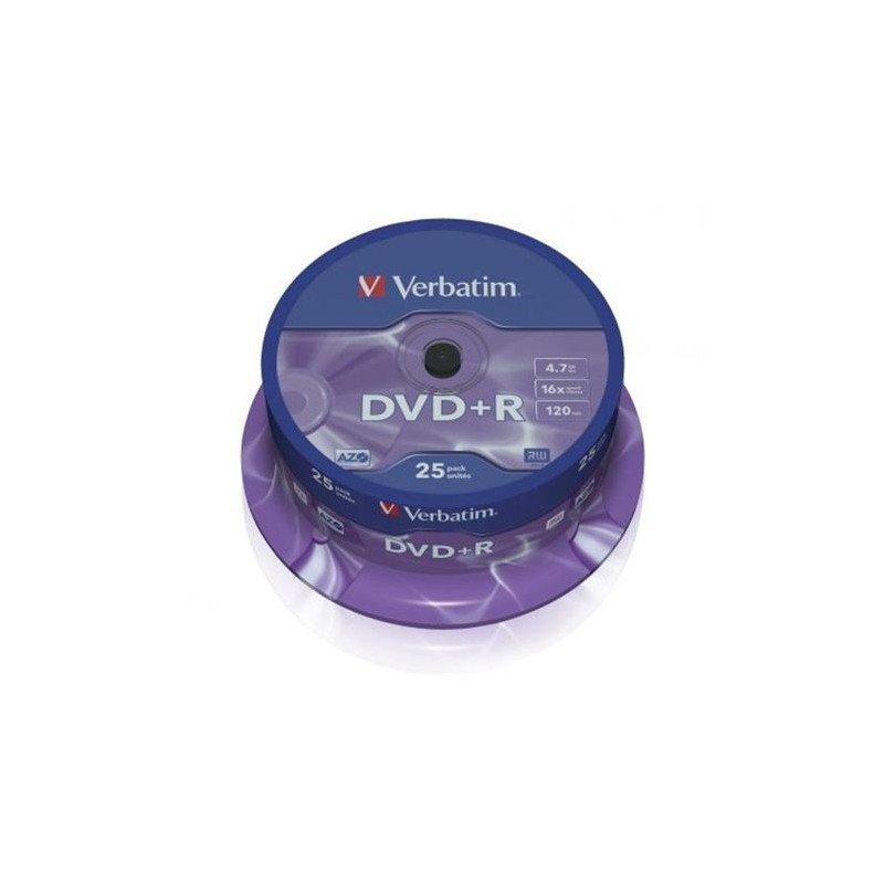 TARRINA 25 UNIDADES DVD+R VERBATIM...
