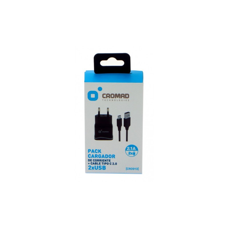 PACK CARGADOR CORRIENTE 2.1A + CABLE...
