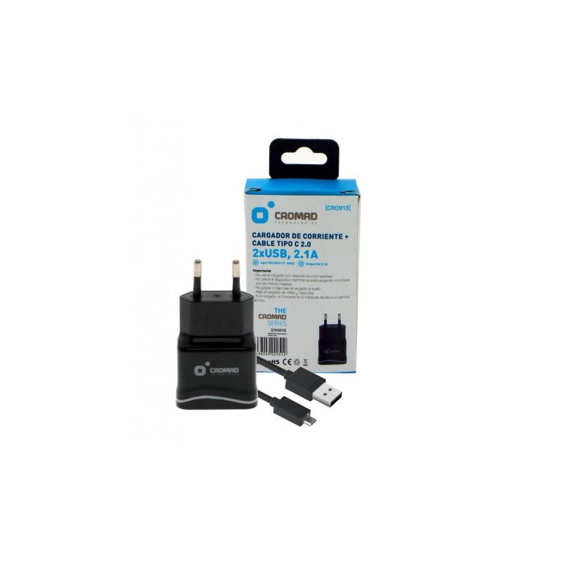 PACK CARGADOR CORRIENTE 2.1A + CABLE...