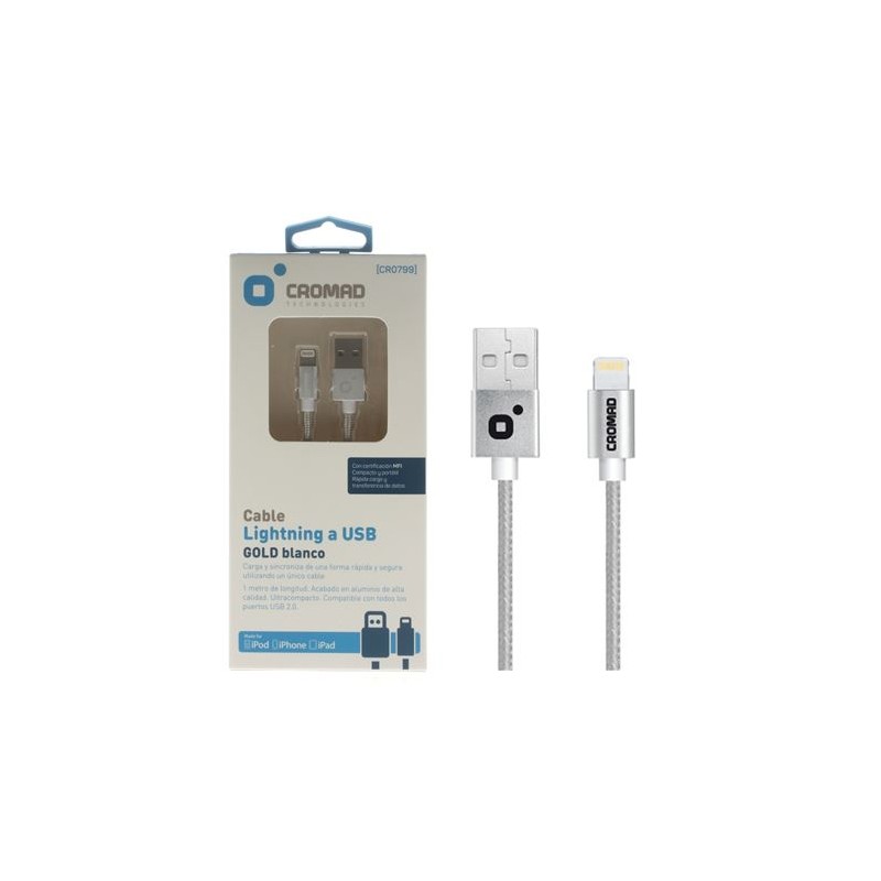 CABLE LIGHTNING PREMIUM BLANCO 1METRO...