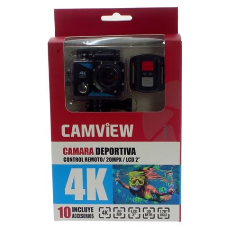 CAMARA DEPORTIVA 4K | SONY 20MPX | LCD 2" | CONTROL REMOTO | CAMVIEW
