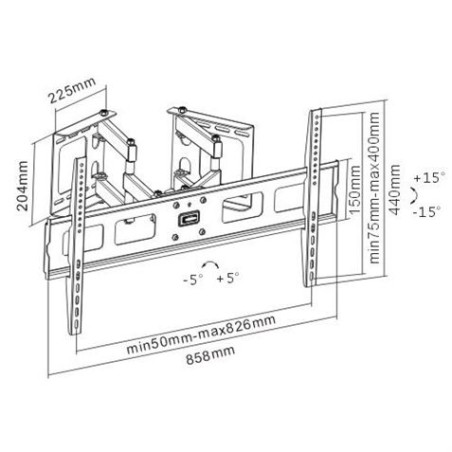SOPORTE DOBLE BRAZO PARA ESQUINAS TV LED, LCD 37"-70" CROMAD