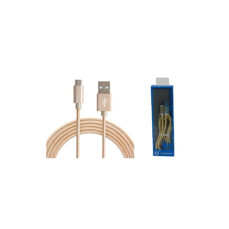 CABLE USB A MICRO USB METAL GOLD CROMAD