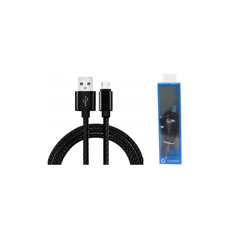 CABLE USB A MICRO USB METAL NEGRO CROMAD