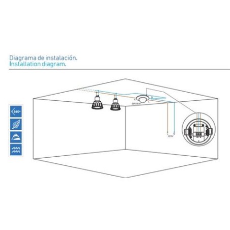 SENSOR IR DE MOVIMIENTO SIR3EM EMPOTRAR PRILED