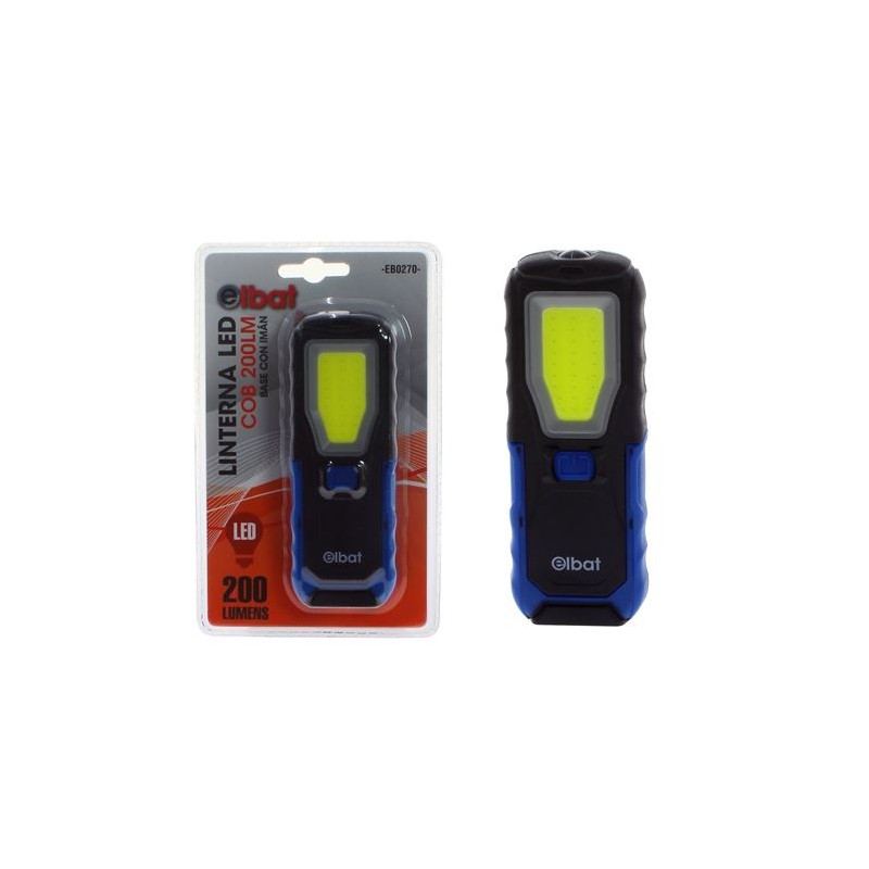 LINTERNA LED COB 200LM BASE CON IMÁN...