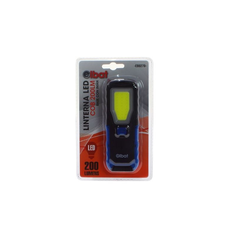 LINTERNA LED COB 200LM BASE CON IMÁN...