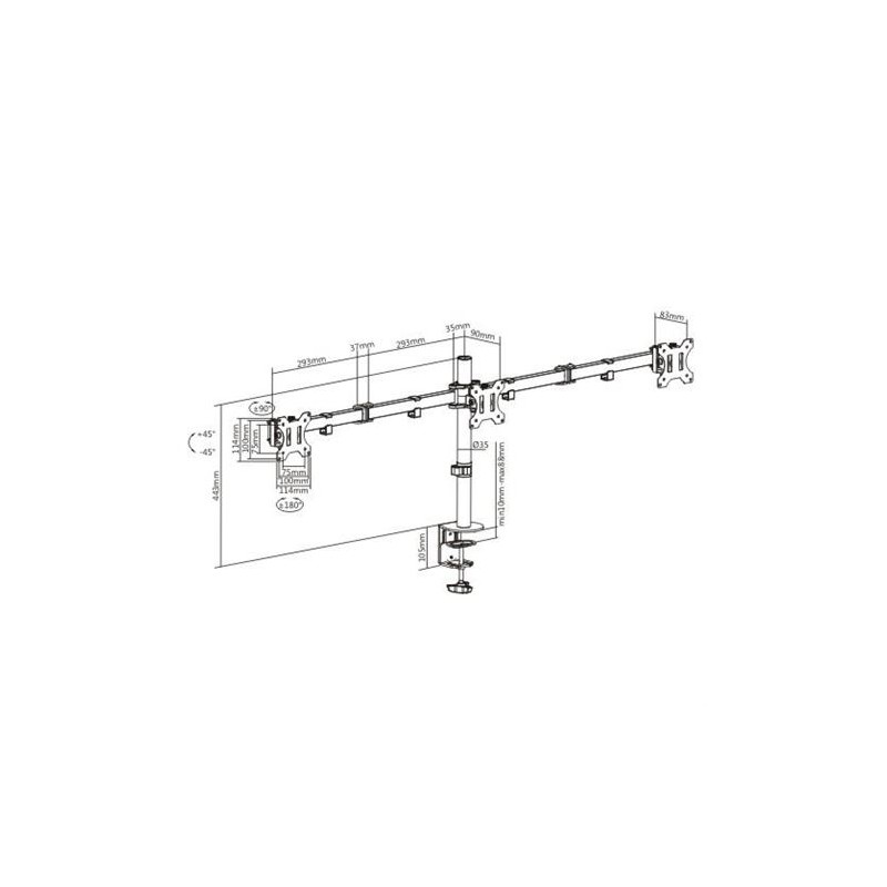 SOPORTE DE MESA PARA 3 MONITORES 13"...