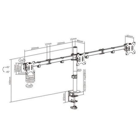 SOPORTE DE MESA PARA 3 MONITORES 13" - 27" CROMAD