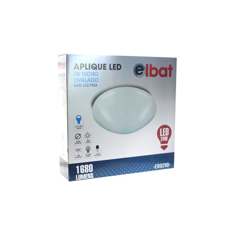 APLIQUE LED TECHO OVALADO 24W LUZ...