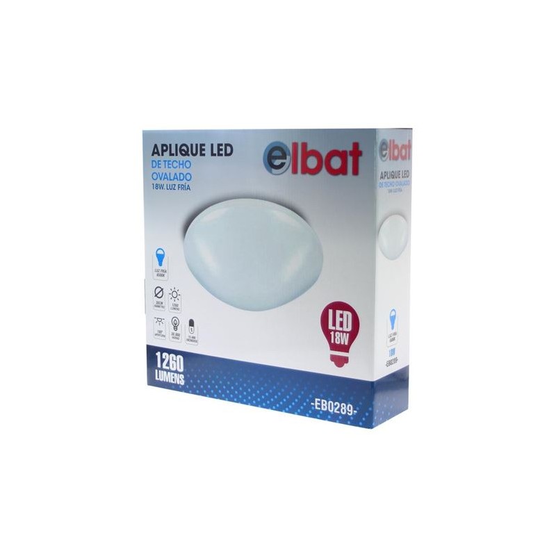 APLIQUE LED TECHO OVALADO 18W LUZ...