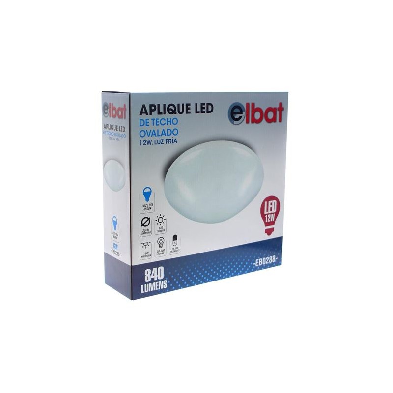 APLIQUE LED TECHO OVALADO 12W LUZ...