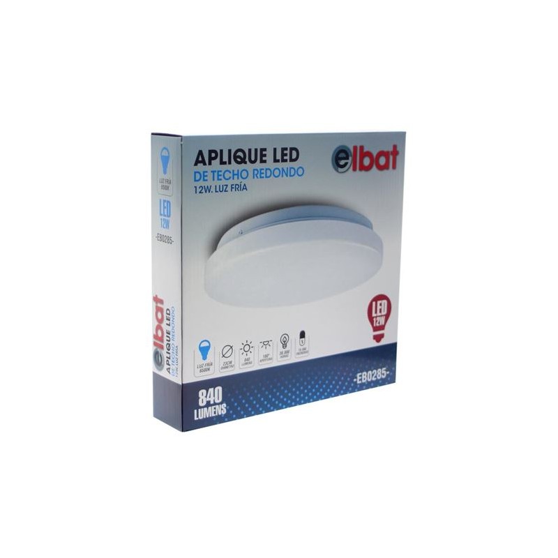 APLIQUE LED TECHO REDONDO 12W LUZ...