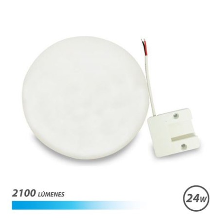 APLIQUE LED TECHO CON BASE FIJA REDONDO 24W LUZ FRIA ELBAT