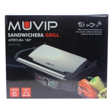 SANDWICHERA GRILL INOXIDABLE 1600W 180º MUVIP